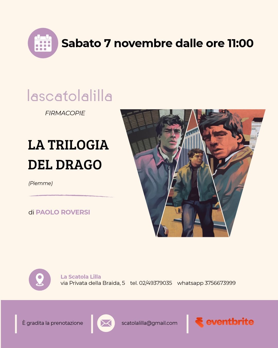 Firmacopie di Paolo Roversi alla Scatola Lilla di Milano, 7 novembre 2026